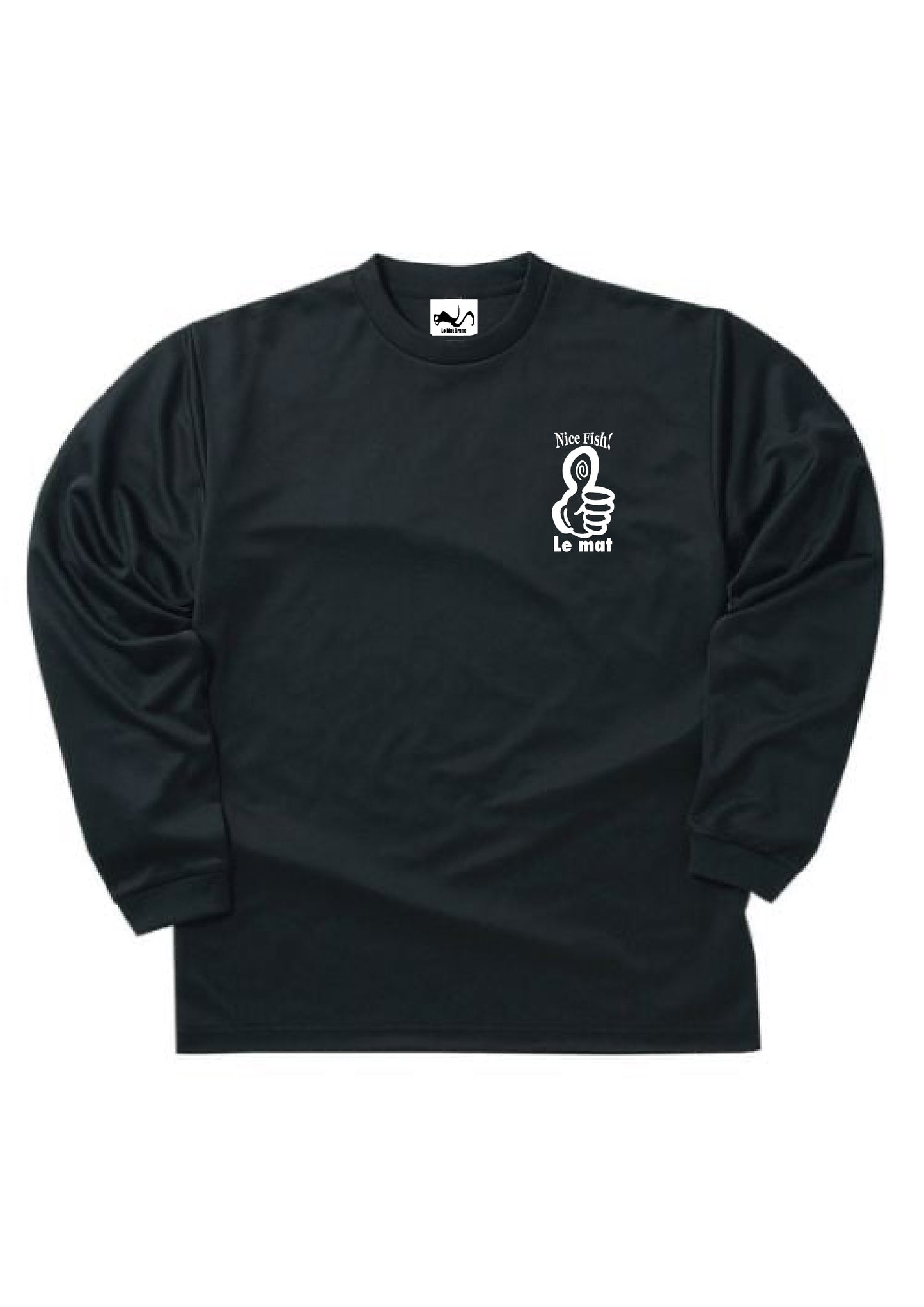 Nice Fish! ロゴ入り 長袖ドライTシャツ