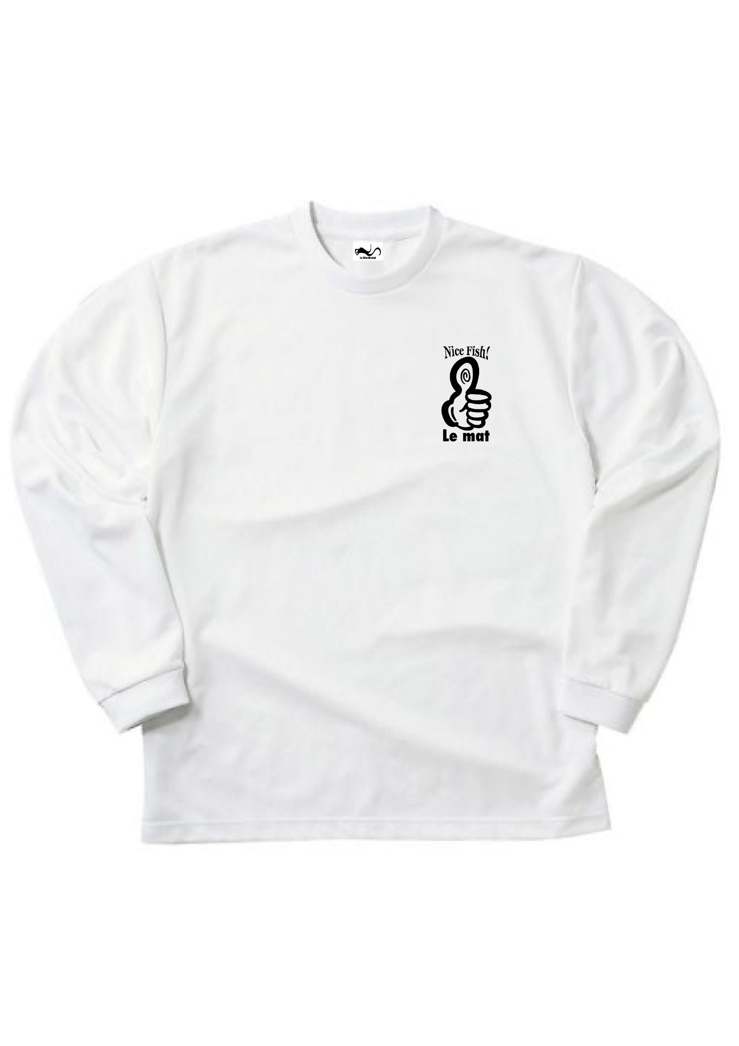 Nice Fish! ロゴ入り 長袖ドライTシャツ